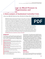 Effects of Massage On Blood Pressure in Patients With Hypertension and Prehypertension