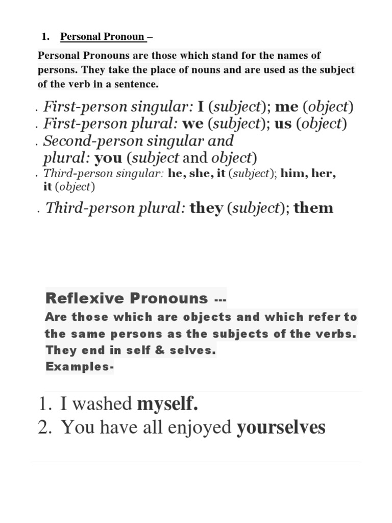 Personal Pronoun | PDF | Pronoun | Grammatical Number