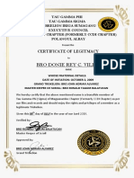 Certificate of Legitimacy for Tau Gamma Phi Member