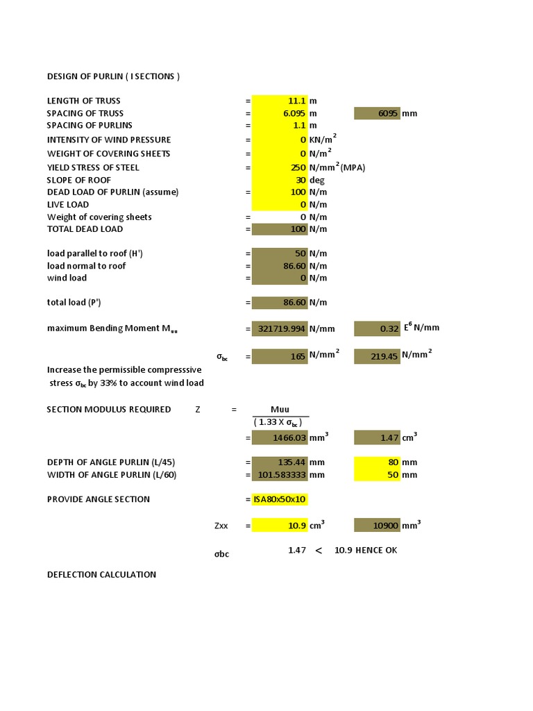 Purlin Design | PDF | Bending | Mechanics