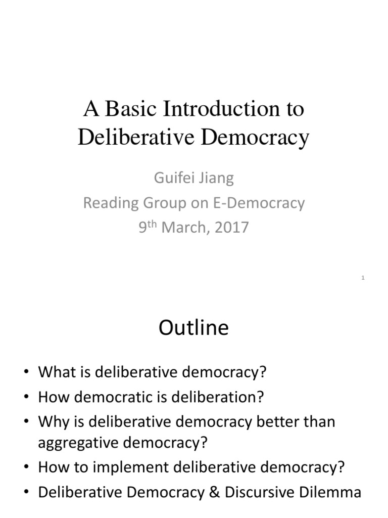Deliberative Democracy | PDF | Deliberative Democracy | Deliberation