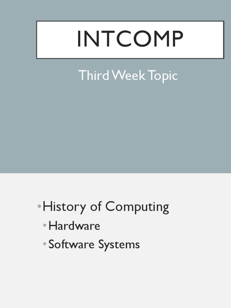 History of Computing and Software Systems | PDF | Integrated Circuit ...
