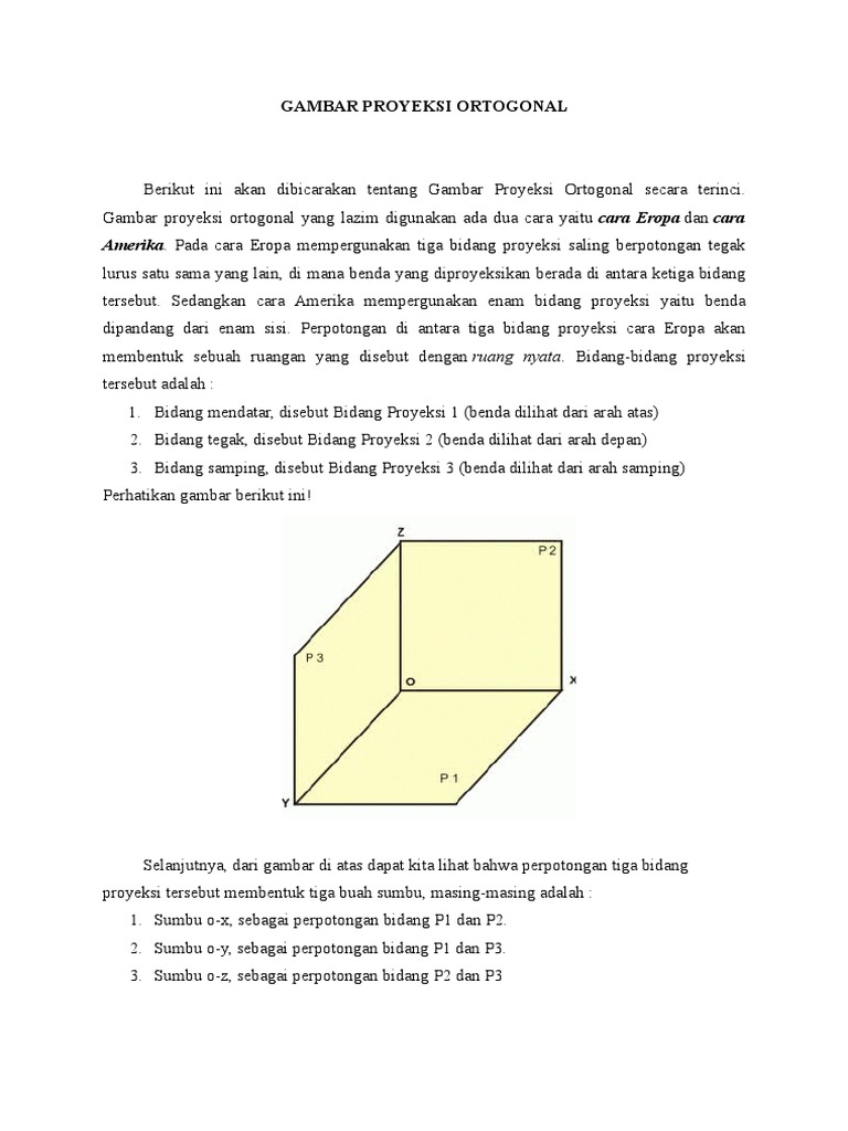Gambar Proyeksi Ortogonal: Metode Eropa dan Amerika | PDF | Metode ...