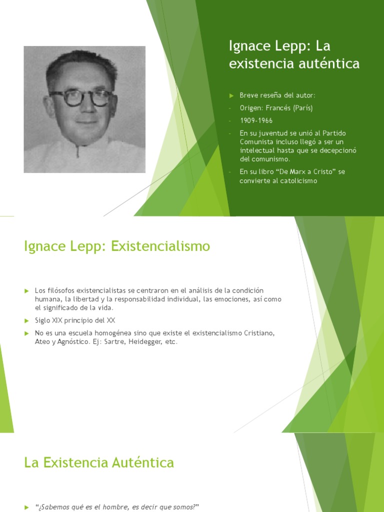 Ignace Lepp y la Existencia Auténtica | PDF | Existencialismo | Teorías ...