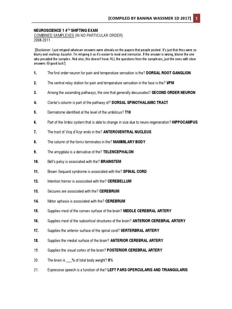 3rd Shift Compilation | PDF | Cerebellum | Human Head And Neck