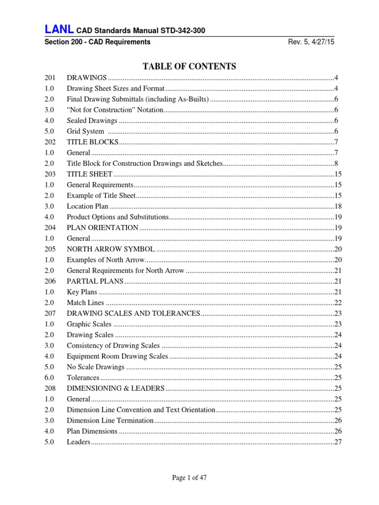 LANL CAD Standards Manual Overview | PDF | Computer Aided Design | Arial