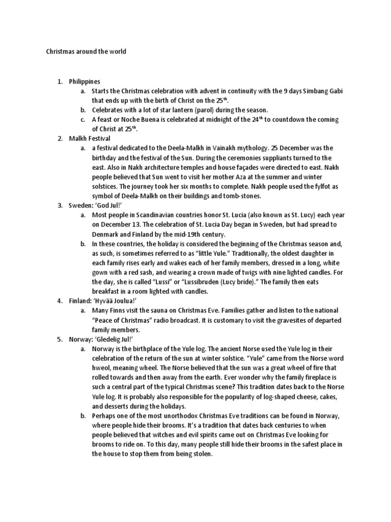 Christmas Around The World | PDF | Hanukkah | Christmas