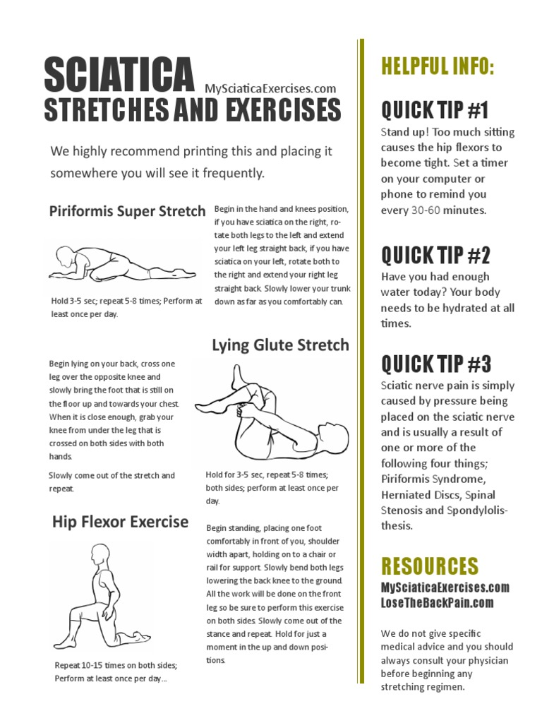 Sciatica Printable PDF | PDF | Diseases And Disorders | Human Anatomy