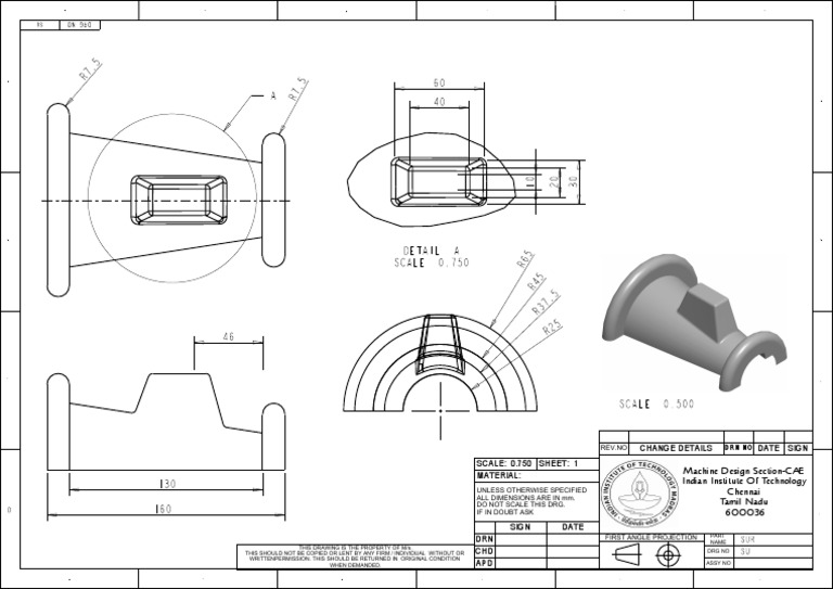 Machine Design Drawing Specifications | PDF