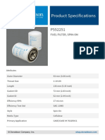 Product Specifications: Fuel Filter, Spin-On