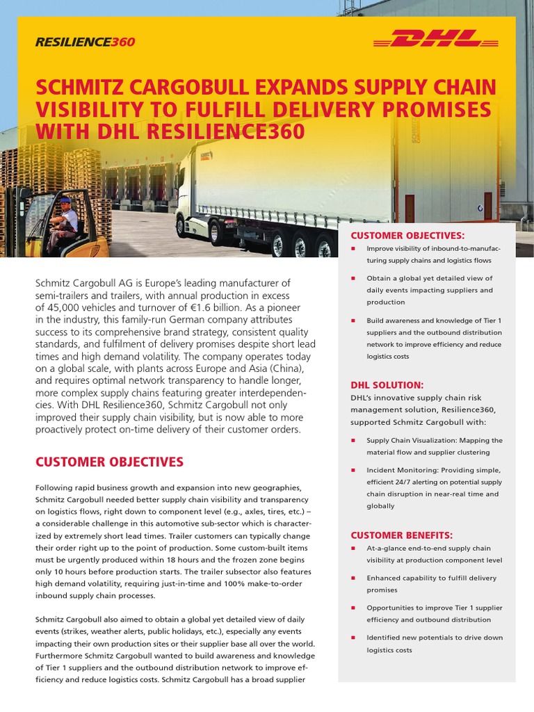 Schmitz Cargobull Case Study DHL Resilience360 | PDF | Supply Chain ...