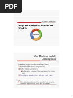 Design and Analysis of ALGORITHM (Week 2) : Our Machine Model: Assumptions