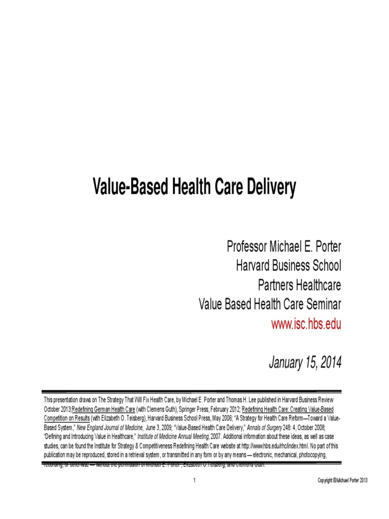 Value Based Health Care Michael Porter | PDF | Physical Therapy ...