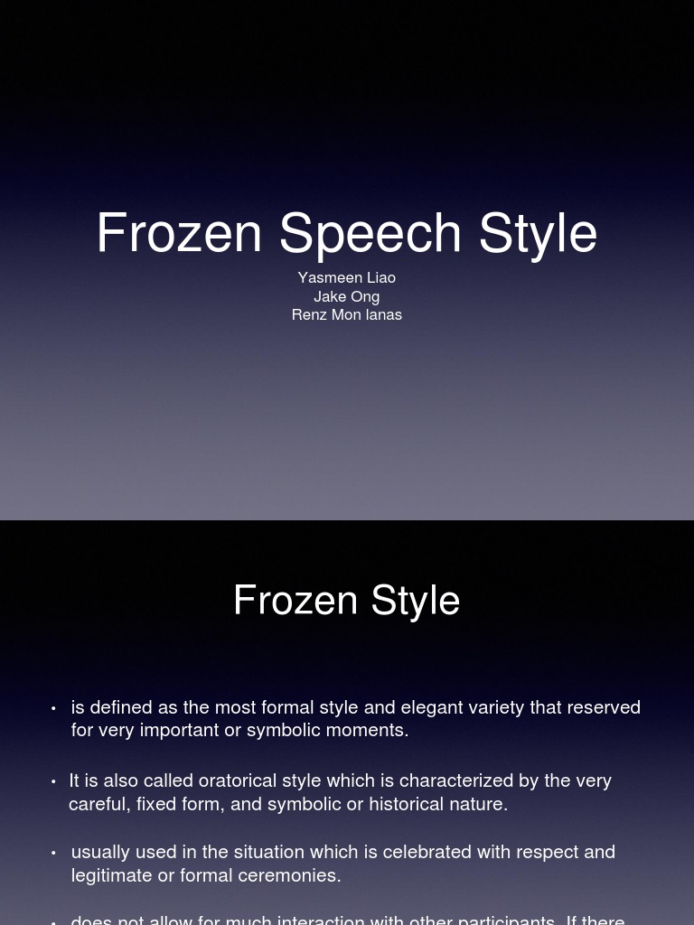 Frozen Speech Style PDF