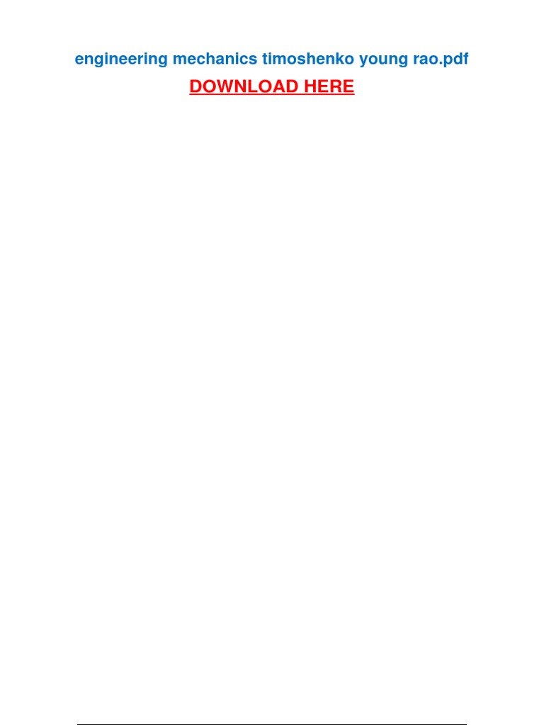 Timoshenko and Young Engineering Mechanics | PDF | Civil Engineering ...