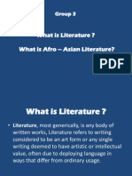 What Is Literature ? What Is Afro - Asian Literature?: Group 3