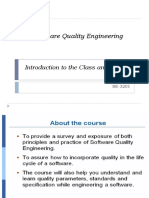 Software Quality Engineering: Introduction To The Class and Course