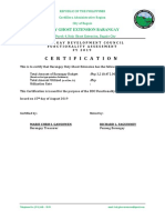 Certification (Barangay Budget Utilization Rate)