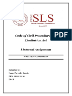 Code of Civil Procedure and Limitation Act: I Internal Assignment