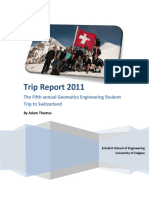 Trip Report 2011: The Fifth Annual Geomatics Engineering Student Trip To Switzerland