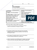 Reteach: Populations and Samples