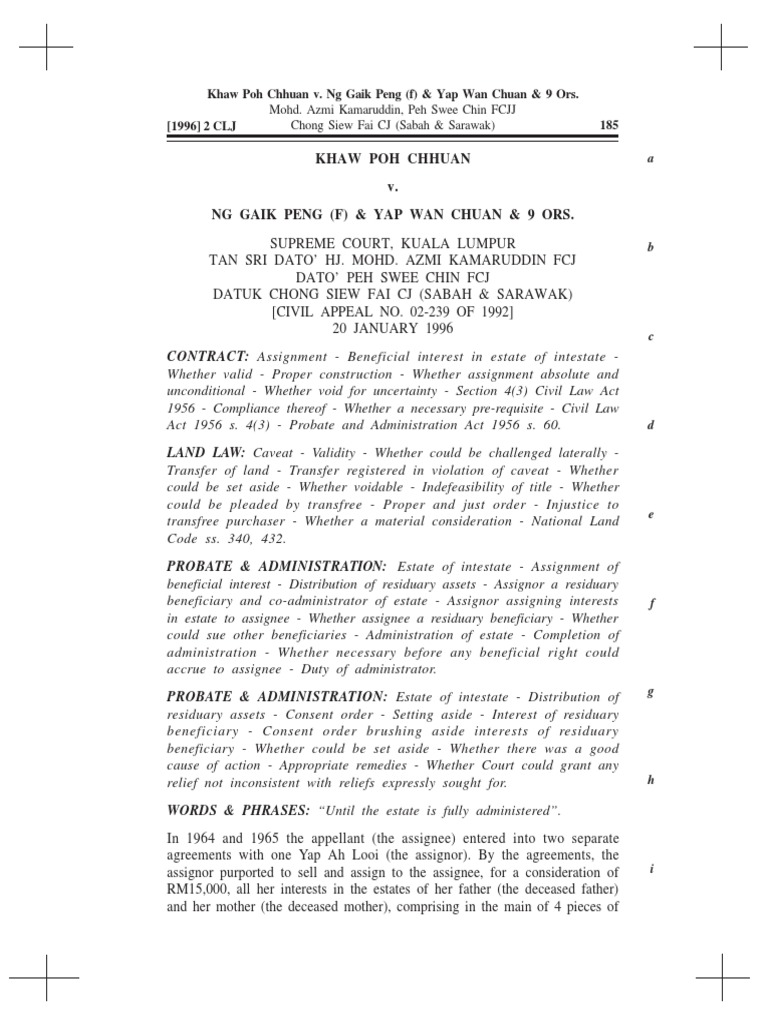 Clj 1996 2 185 Puukm4 Pdf Assignment Law Property Law