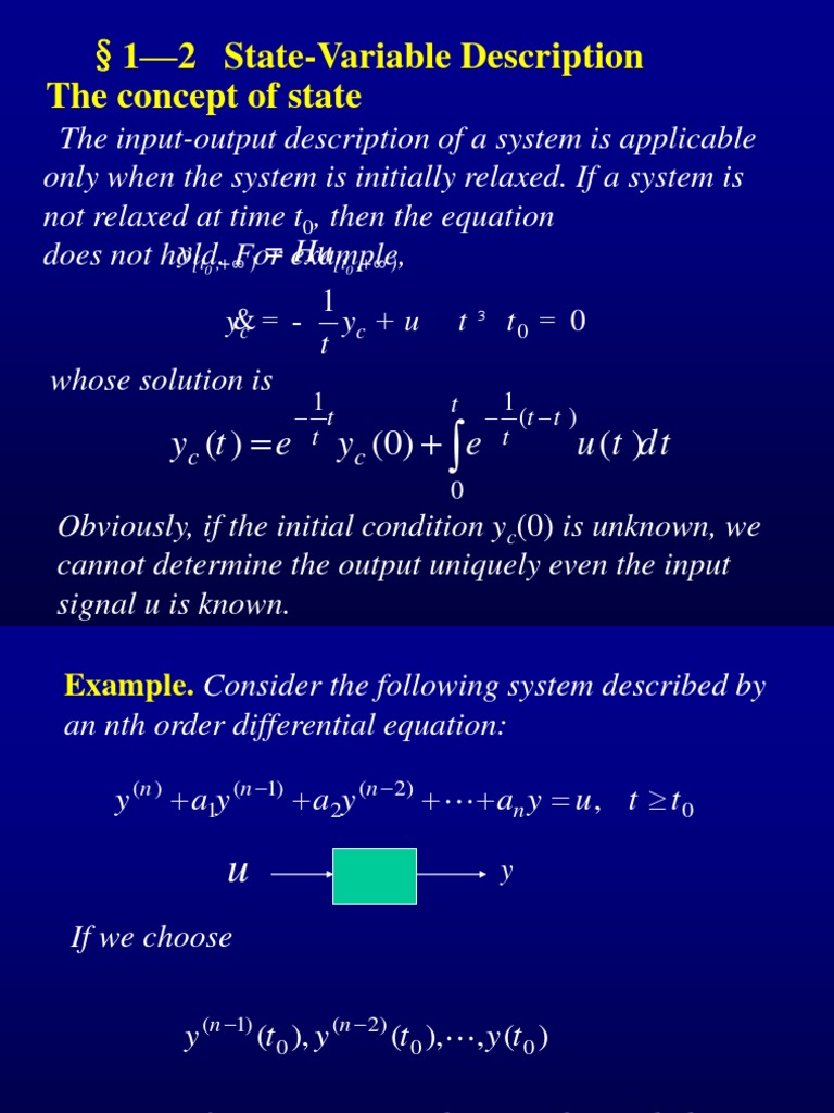 1-2 State-Variable Description: The Concept of State | PDF | Algebra ...
