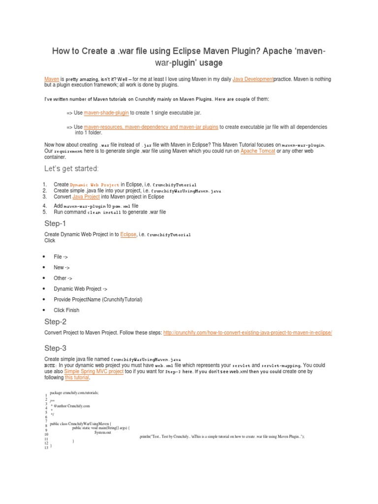 Eclipse Maven: Build .war Files | PDF | Computer Programming Tools ...