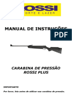 Manual de instruções carabina pressão Rossi