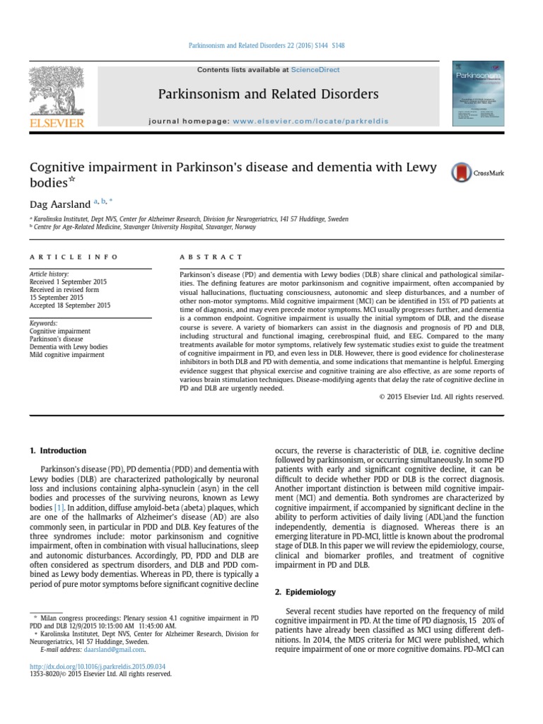 Aarsland - 2016 - Cognitive Impairment in Parkinson's Disease and ...