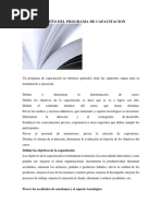 Estructura de un Plan de Capacitación | PDF | Evaluación | Aprendizaje