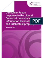 Consumer Focus Response to Lib Dem Consultation on IT and IP
