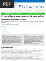 El paradigma emergente en educacion