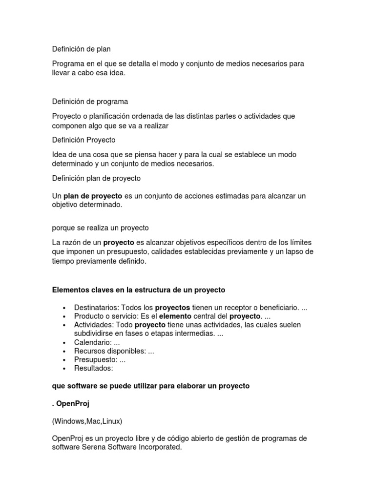 Definición de Plan | PDF