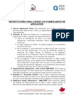 Instrucciones para Llenar Los Formularios de Aplicacion PDF