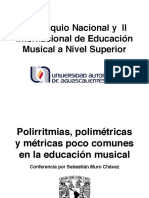 Polirritmias, Polimétricas y Métricas Poco Comunes en La Educación Musical - Sebastián Muro
