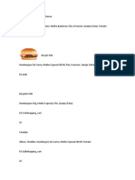 Documento tipos de lanches