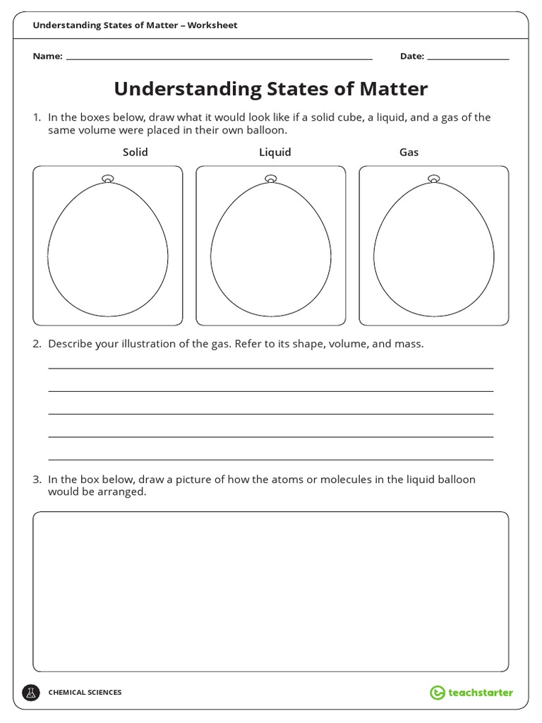 Teachstarter Understandingstatesofmatterworksheet 25  Gases Regarding Solid Liquid Gas Worksheet