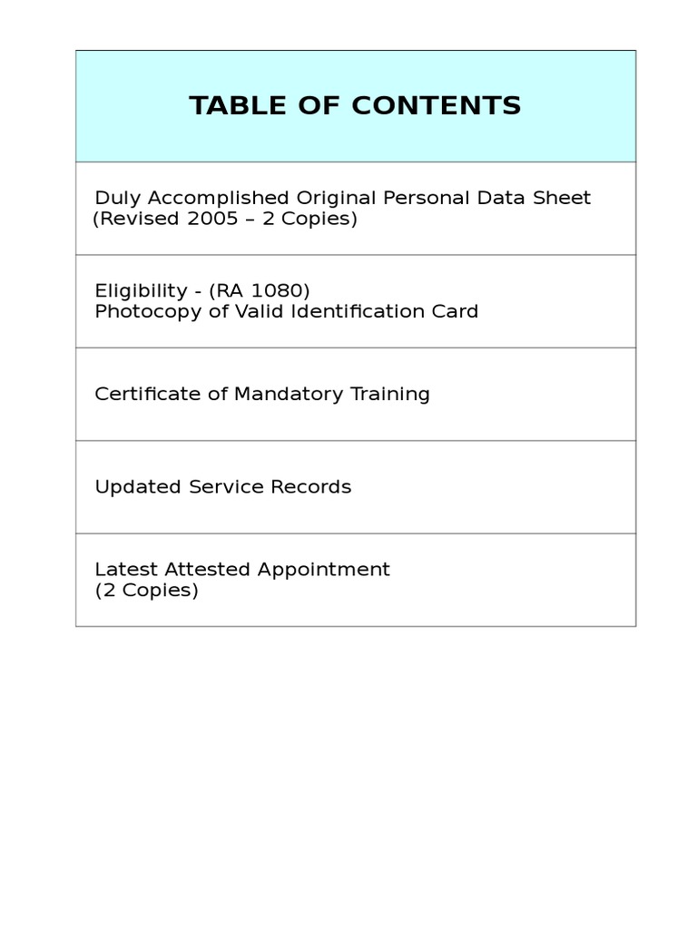Duly Original Personal Data Sheet (Revised 2005 2 Copies