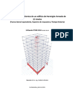 Análisis y Diseño Sísmico Edificio 12 Niveles H°A° (Fuerza Lateral Equivalente, Espectro de Respuesta y Tiempo Historia) ETABS 2016.2.0 PDF