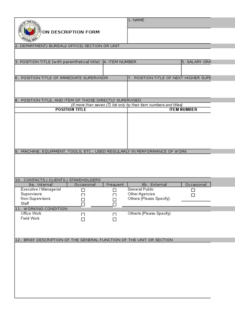 Senate Position Description Form | PDF | Competence (Human Resources ...