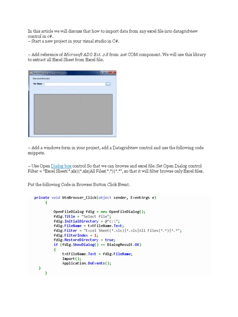 Import DataTable To Excel C PDF C Sharp (Programming Language