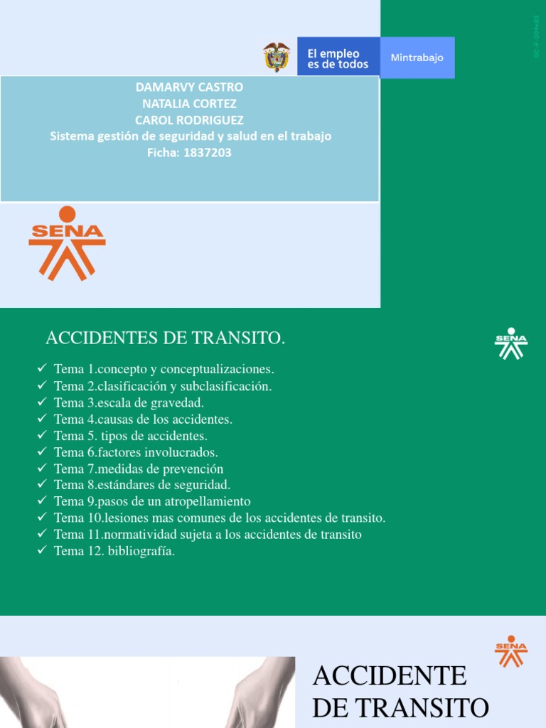 Clasificación y causas de accidentes de tránsito | PDF | Accidente de ...