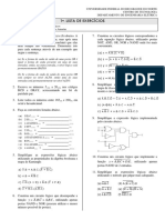 Lista de Exercícios de Circuitos Lógicos da UFRN