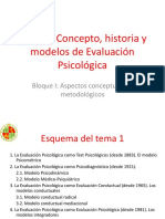 Tema 1: Concepto, Historia y Modelos de Evaluación Psicológica