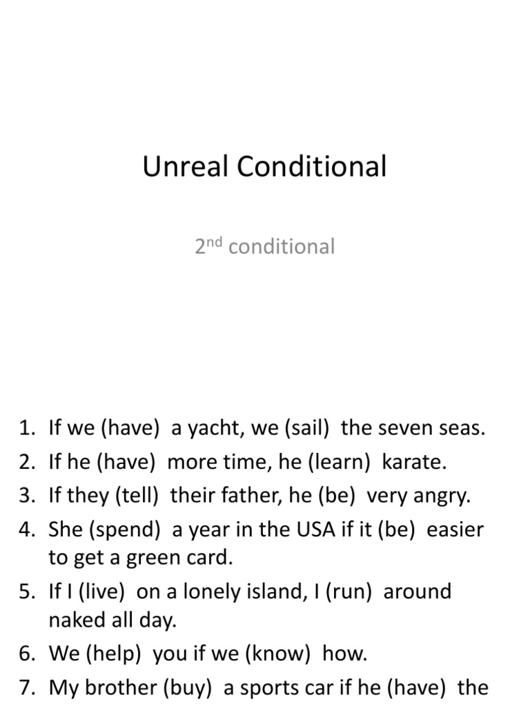 Unreal Conditional Sentences Guide | PDF