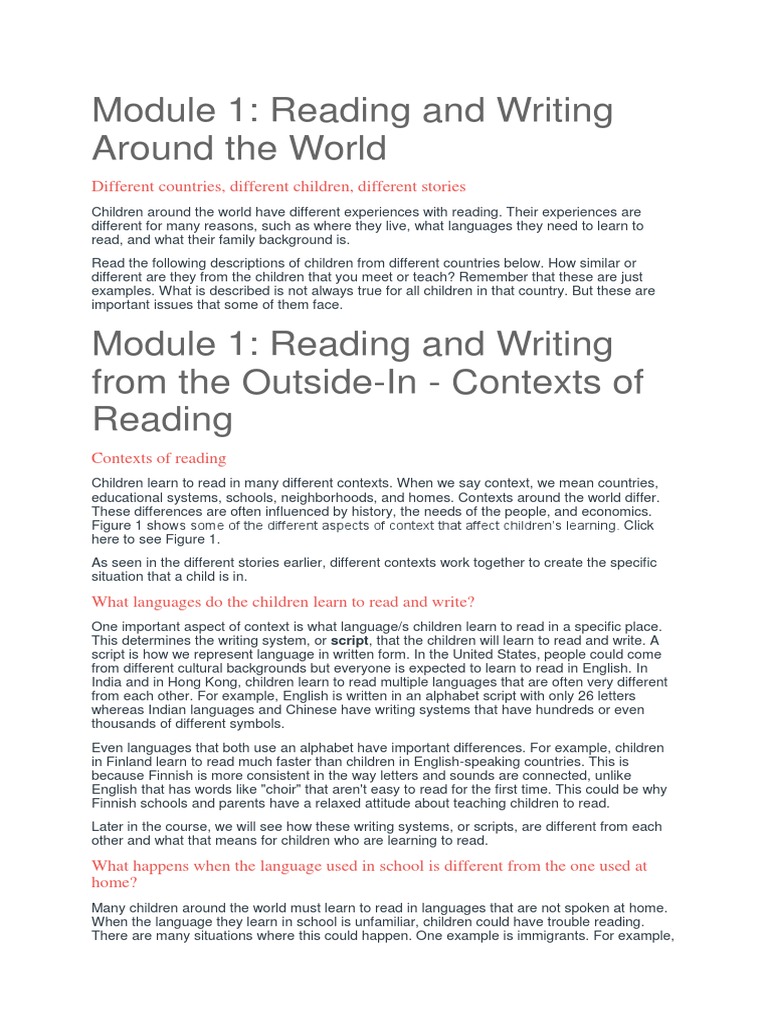 Teaching Struggling Readers Around The World (Modules 1-4) | PDF ...
