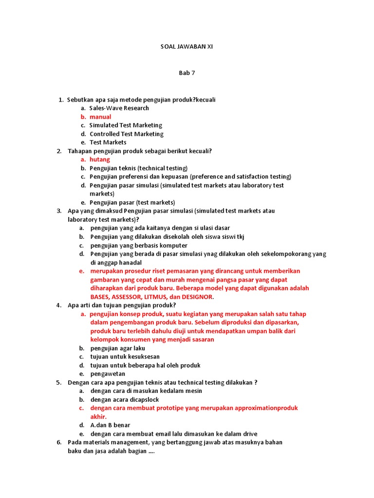 06 Asrofil Rifai Bab 7 Soal Pengujian Produk Docx