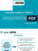 Inspeccion y Certificacion de Alimentos y Materias Primas