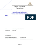 Training User Manual Transactions: A S - A Q O A R (AR)